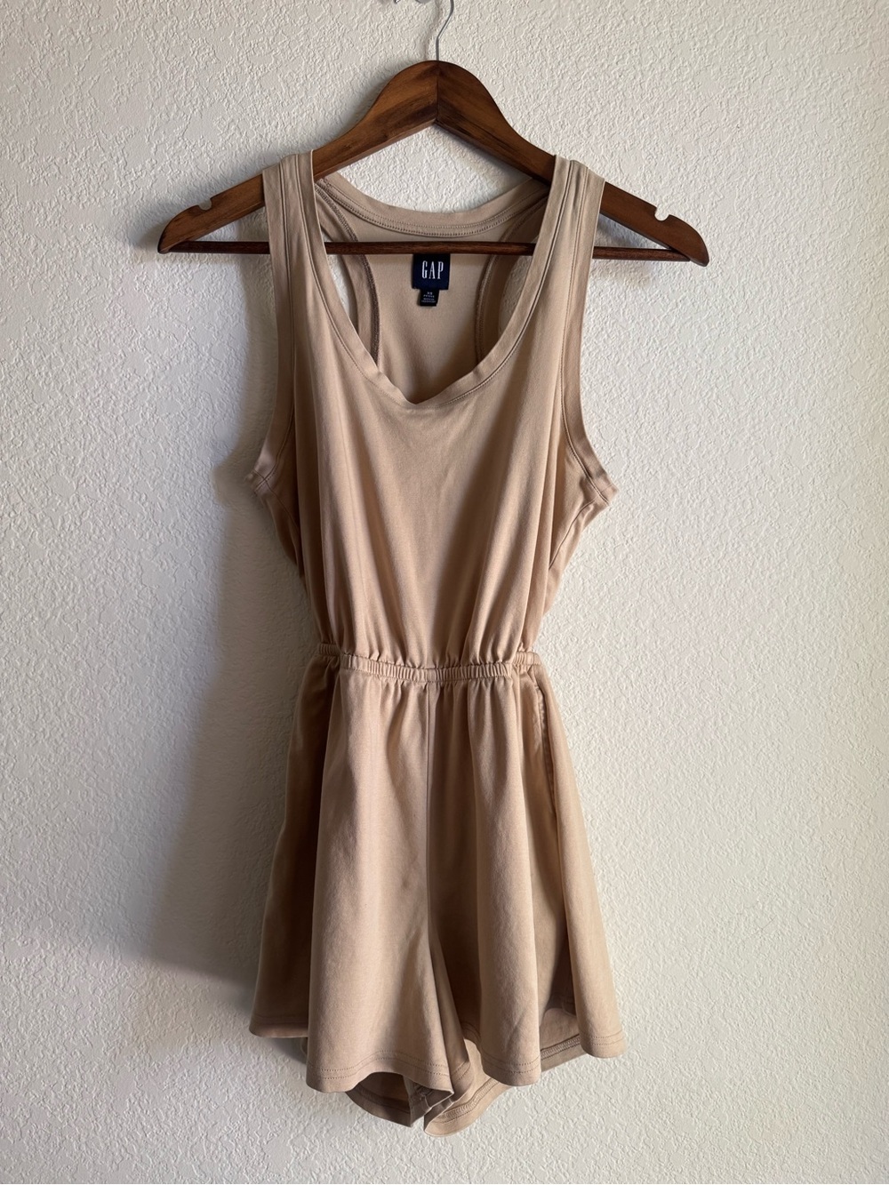 GAP Sand Beige Racerback Cutout Romper XS